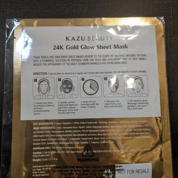 Kazu Beauty 24K Gold Glow Sheet Mask - Picture 2 of 2